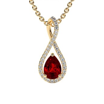 New York, Jewelry, USD 5890,  Shop Ruby Pendant Necklace With Diamond Twist Design