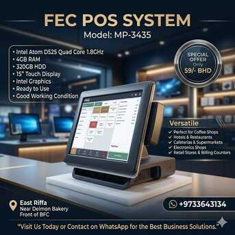 Manama, Computers, BHD 59,  NEC POS System 4 GB RAM + 500 GB Storage Very Good Working Ready To Use