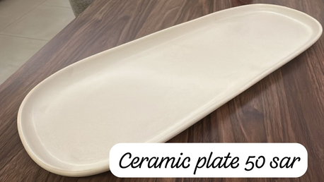 Al Yasmin, Household Items, SAR 50,  Ceramic Long Plate 50 Cm