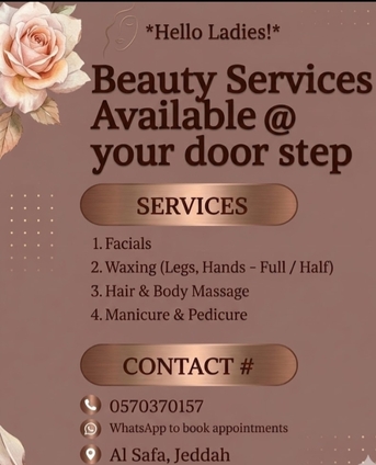Jeddah, Health & Beauty Items, SAR 100,  Beauty Home Services