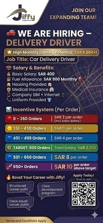 Riyadh, Jobs, Delivery Driver