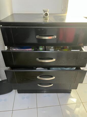 Al Malaz, Furniture, SAR 950,  For Sale- Bed Set - Double Bed, 6 Door Almirah, Chest Table, Dressing Table - 950 SAR