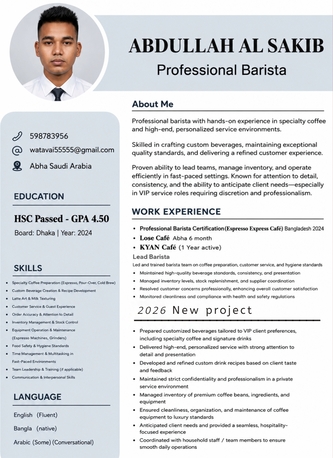 Riyadh, Job Seekers, Barista