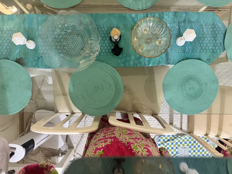 Bani Malik, Furniture, SAR 600,  Glass Top Dinning Table With 8 Chairs