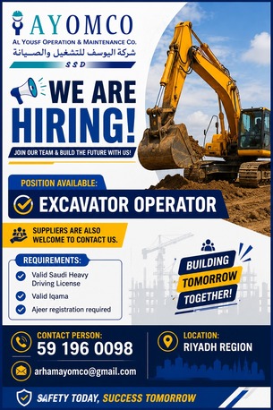 Dammam, Jobs, Excavator Operator