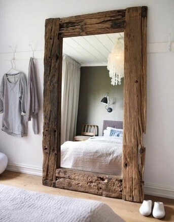 Kuala Lumpur, Furniture, MYR 2800,  Rustic Teak Wall Mirror -Natural