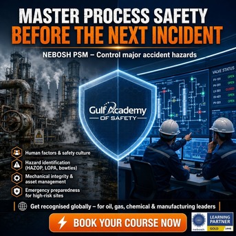 Dubai, Lessons Offered, NEBOSH PSM &ndash; Oil, Gas, Chemical Safety &ndash; Gulf Academy Safety