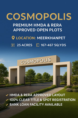 Hyderabad, Residential Plots, INR 18000,  210 Sq. Yard,  HMDA AND RERA PROJECT WITH CLEAR TITTLE