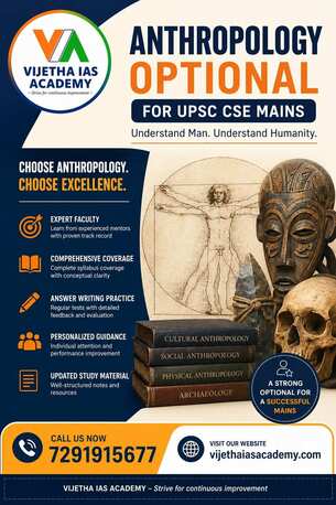 New Delhi, Lessons Offered, VIJETHA IAS - Anthropology Optional Coaching For UPSC
