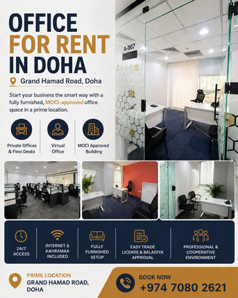 Doha, Business, Premium Office Space For Rent In Doha | Fully Furnished & MOCI Approved