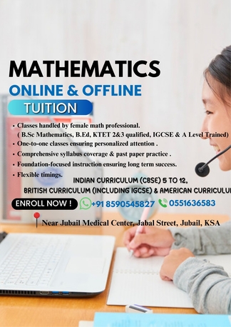 Jubail, Lessons Offered, Struggling With MATH ? Get Clarity And Confidence With Expert Tutoring.