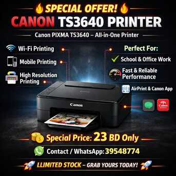 Manama, Computers, BHD 23,  CANON PRINTER &ndash; All-in-One Printer Wi-Fi | Print | Scan | Copy) Call / WhatsAp - 39548774