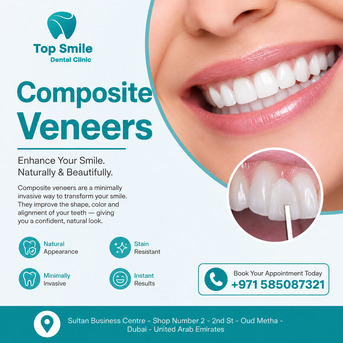 Dubai, Dental, Get A Beautiful Smile With Composite Veneers At Top Smile Dental Clinic