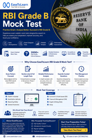 Mumbai, Education, Crack RBI Grade B Exam With Advanced Mock Test Series By EaseToLearn