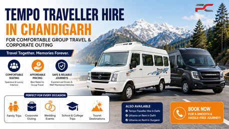 Chandigarh, Travel, Tempo Traveller Hire In Chandigarh For Comfortable Group Travel