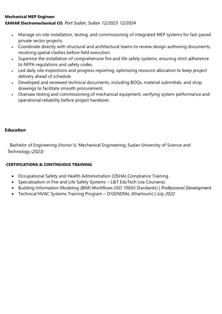 Dammam, Job Seekers, Mechanical Engineer