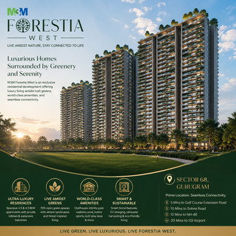 Gurgaon, Apartments, Flats, Houses & Villas, 1900 Sq. Feet,  The M3M Forestia West Floor Plan Invites Nature Lovers To Check Out Its Plan.