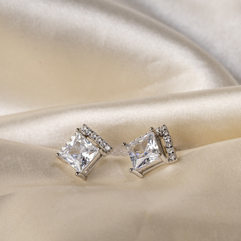 Mumbai, Jewelry, INR 1299,  Diamond Dazzle Square Studs