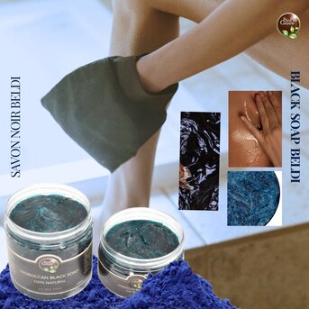 Casablanca, Health & Beauty Items, USD 3,  Savon Noir Marocain Béldi À La Poudre De Nila Bleu