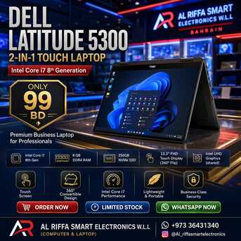 Manama, Computers, BHD 99,  DELL Core I7 8th Generation 2 In 1 Touch Laptop + Tablet 14"Touch Flip Screen 8GB DDR4 RAM