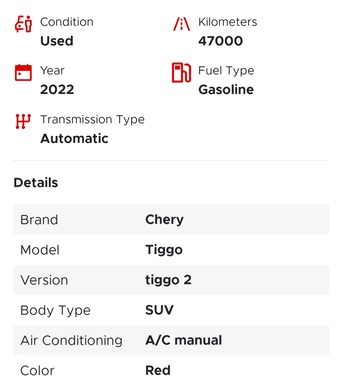 Hidd, Vehicles, Cars & Trucks , BHD 3500,  Chery Tiggo 2,  2022,  Automatic,  47000 KM,  Cherry Tiggo 2 Good Condition(negotiable)