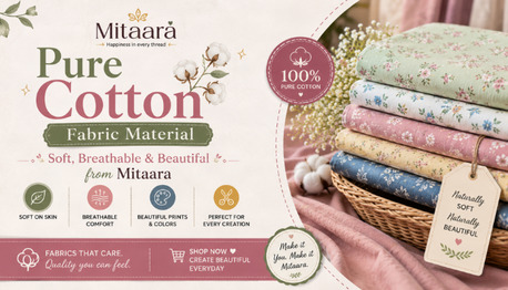 Jaipur, Clothing & Accessories, Pure Cotton Fabric Material: Soft, Breathable & Beautiful From Mitaara