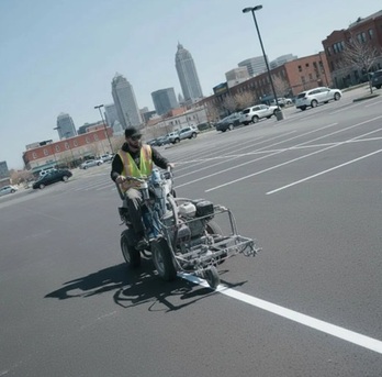 New York, Construction, Parking Lot Striping Of Omaha