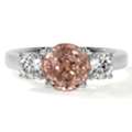 USD 1614,  Natural Round Shape Morganite Engagement Rings With Round Diamonds (0.80cttw) - AAAA Quali