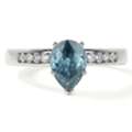 USD 1391,  Natural Pear Shape Aquamarine Ring With Round Diamonds (0.56cttw)
