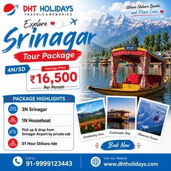 New Delhi, Travel, Book Srinagar Tour Package For 4 Nights | DHT Holidays