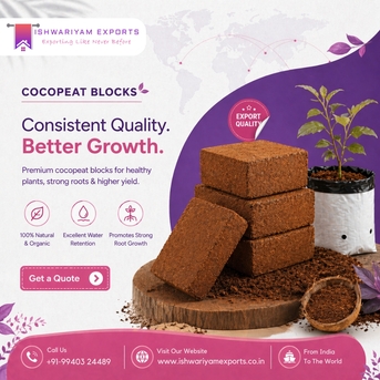 Chennai, Farm/Garden, Export Quality Cocopeat Blocks For Healthy Root Growth & Higher Yield
