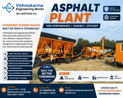 New Delhi, Industrial Machinery, Buy 3 Powerful Asphalt Plant | Vishwakarma Engineering