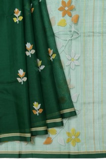 Kurnool, Businesses For Sale, Traditional Peacock Green Colour Saree | Mavuris