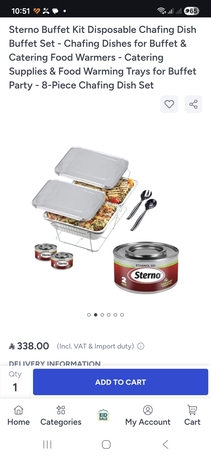 Jeddah, Appliances, SAR 150,  Buffet Kit Sternno