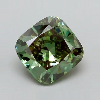 New York, Jewelry, USD 1759,  Get Green Lab Diamonds Fancy Vivid Green Cushion Diamond