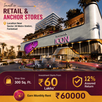 Faridabad, Shops, INR 6000000,  300 Sq. Feet,  Bhumika The Icon &ndash; Premium Commercial Investment Opportunity In Sector 27A, Faridabad