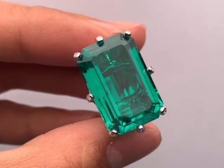 Toronto, Jewelry, US 1030,  Art Deco Engagement Ring With Emerald Cut Green Gemstone