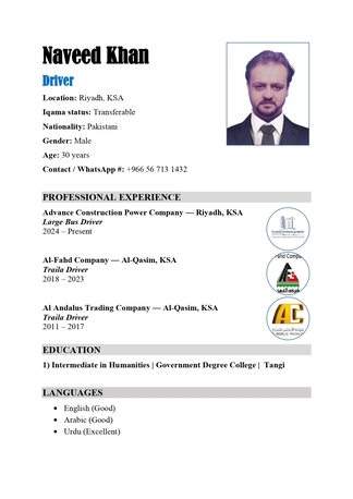 Riyadh, Job Seekers, Car Driver