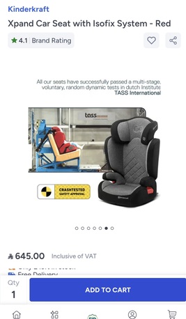 Jeddah, Baby & Kid Stuff, SAR 275,  Kindergarten Car Baby Seat