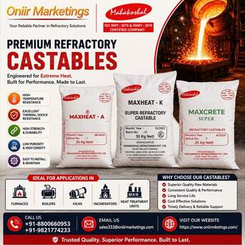 Mumbai, Materials, INR 1200,  Premium Refractory Castables Maxheat-K, Maxheat-A & Maxcrete Super