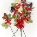USD 100,  Long Stem Gourmet Chocolate Roses, One Dozen