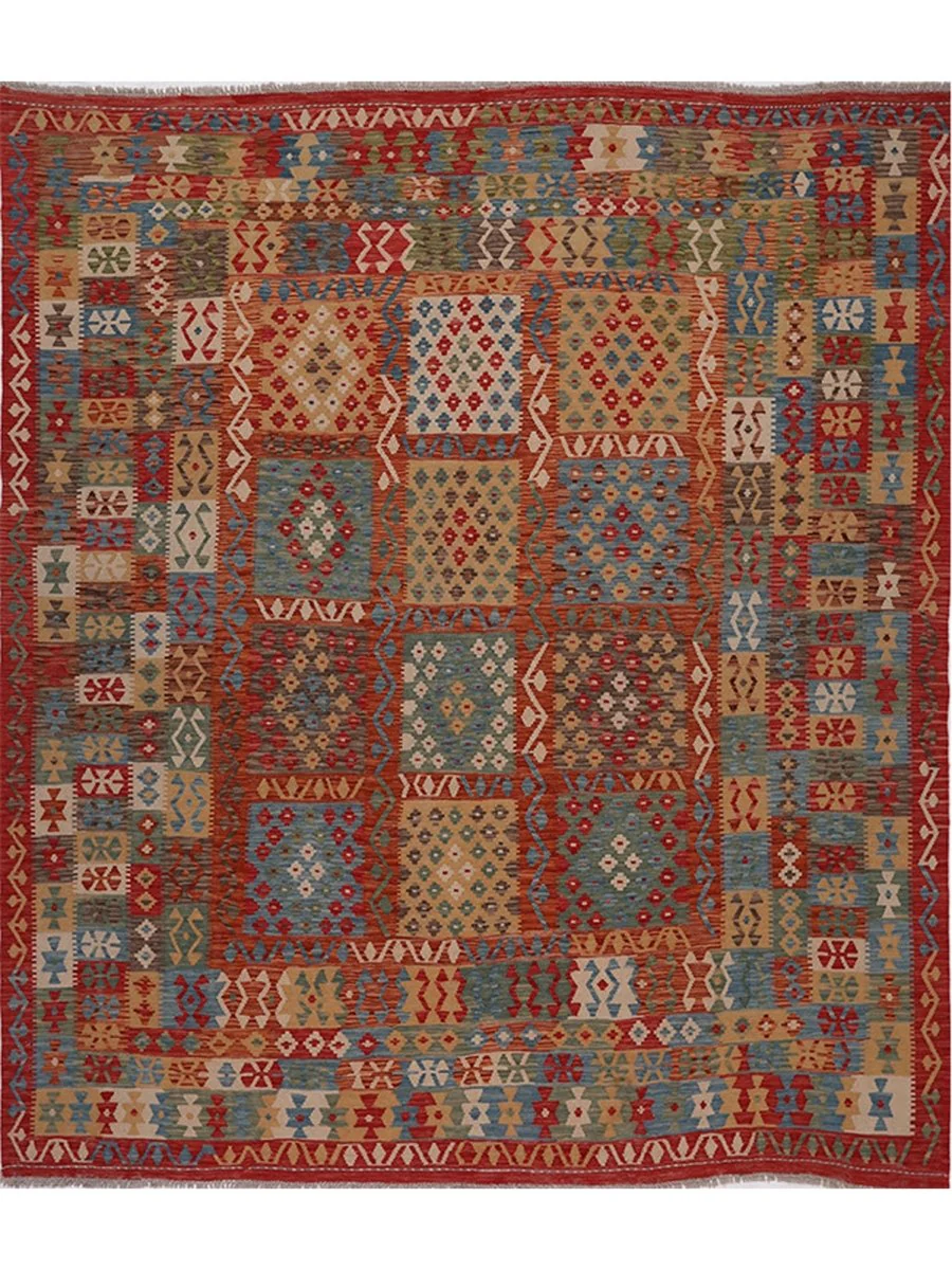 Dallas, Furniture, USD 970,  9x10 Rust Turkish Kilim Area Rug In Dallas