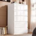GBP 107,  High Gloss Tall 5 Drawer Chest Of Drawers, Handleless, Black Or White