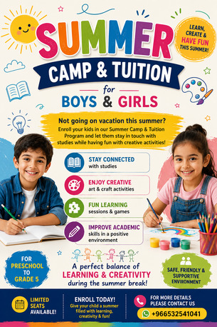 Jeddah, Lessons Offered, Summer Camp & Tuition Program For Boys And Girls