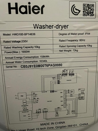 Khobar, Appliances, SAR 1200,  Haier Washing Machine 10kg Front Loading