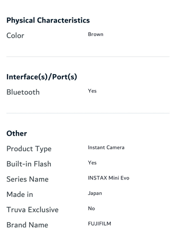Manama, Electronics, BHD 75,  Fujifilm Instax Mini Evo Hybrid Instant Camera (BROWN) With Free Instax Film Mini 10 Sheet