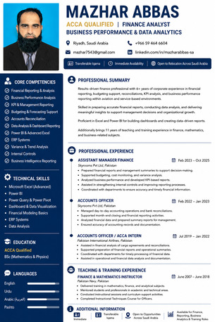 Riyadh, Job Seekers, Finance Analyst | Payroll | Accounts | Business Performance | Available In Riyadh