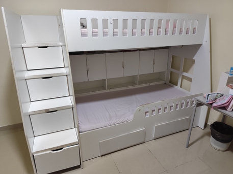Khobar, Furniture, SAR 500,  Used White Bunk Bed