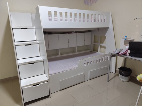 Dammam, Furniture, SAR 500,  Used White Bunk Bed