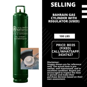 Zinj, Appliances, BHD 35,  Bahrain Gas 100LBS Cylinder With Regulator (used)